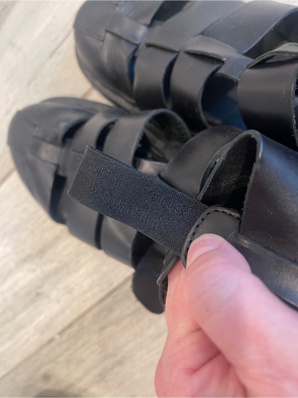 Dr. Martens Black Leather Woven Fisherman Sandals - Picture 2 of 7